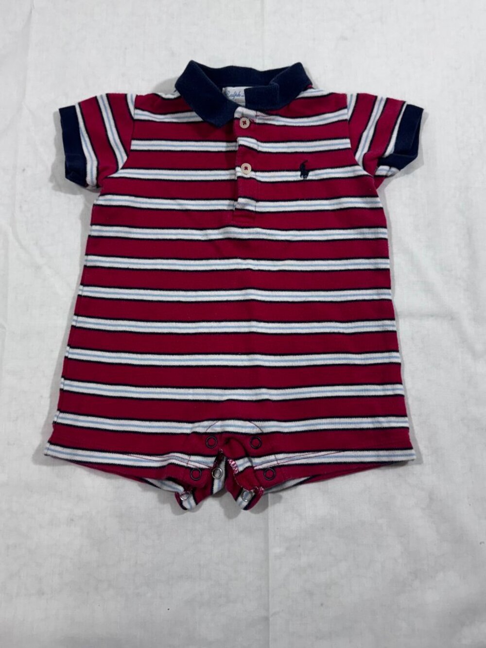 Ralph Lauren Baby Boys Cotton Polo Shortall One Piece Baby SIze 6 Months
